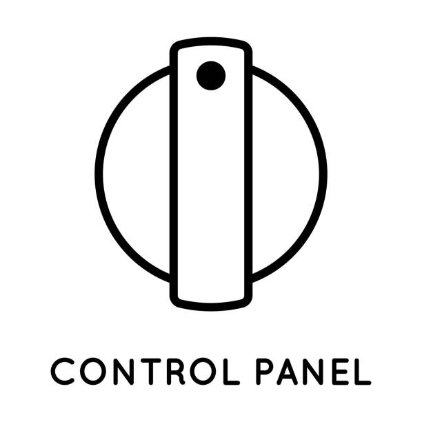 Power switch icon for control panel. Vector icon for displaying mode, power, programs. Made in simple style isolated on white background. The original size is 64x64 pixels. Power switch icon for control panel. Vector icon for displaying mode, power, programs. Made in simple style isolated on white background. The original size is 64x64 pixels oven dials stock illustrations