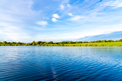 The beautiful lake with a nice reflection on the water