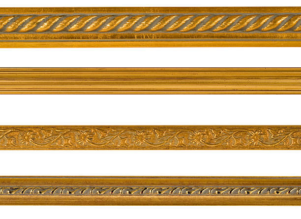 złota granic i elementy projektu krawędzi, białe puste - picture frame frame gold ornate zdjęcia i obrazy z banku zdjęć