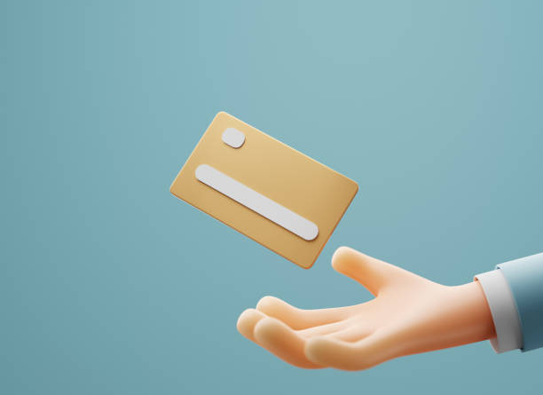 istock Bank card 3d render colorful illustration. 1366979163