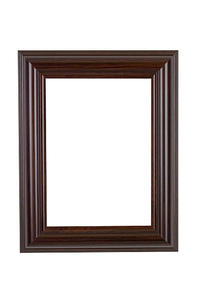 istock Picture Frame in Dark Brown, White Isolated 136697926