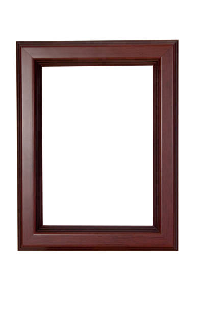 Picture Frame in Smooth Red Brown, White Isolated