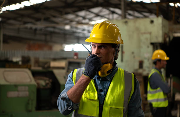 istock Chief mechanical engineer working in a mechanical factory 1366980801