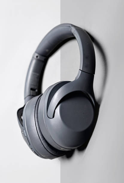 istock Wireless Over-Ear Headphones, gray leather isolated on white background with clipping path mockup 1366982778