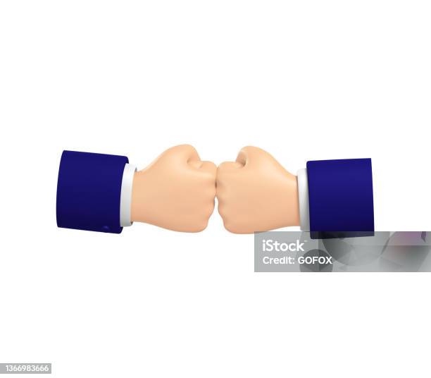 Fist To Fist Greeting Alternative To Shaking Hands Fist To Fist Punch Illustration Isolated On White Background 3d Rendering Stock Photo - Download Image Now