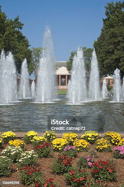 Photo libre de droit de Parterre De Fleurs Et De La Fontaine À Eau Furman College banque d'images et plus d'images libres de droit de Architecture