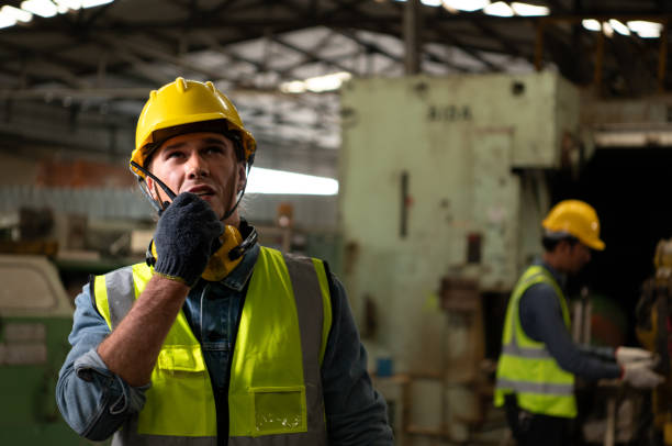 istock Chief mechanical engineer working in a mechanical factory 1366986977
