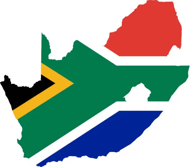 Vector illustration of South Africa  flag on map isolated  on jpg or transparent  background,Symbol of South Africa ,template for banner,advertising, commercial, and business matching country,vector illustration