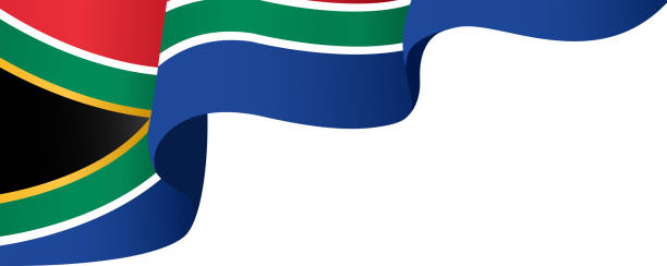 Corner waving South Africa  flag  isolated  on white or transparent background,Symbol of South Africa,template for banner,card,advertising ,promote,and business matching country poster, vector Corner waving South Africa  flag  isolated  on white or transparent background,Symbol of South Africa,template for banner,card,advertising ,promote,and business matching country poster, vector south africa flag stock illustrations
