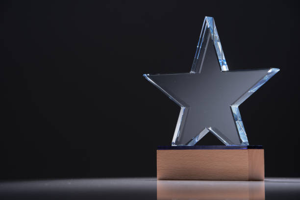 istock crystal star shape award trophy on gray background 1366990303