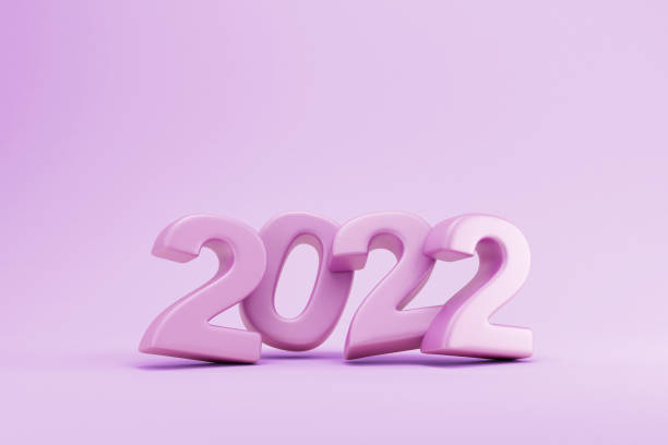 istock Purple 2022 New Year Symbol on trendy studio background 1366990570