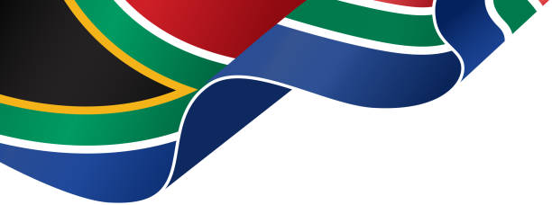 ilustraciones, imágenes clip art, dibujos animados e iconos de stock de esquina ondeando la bandera de sudáfrica aislada en png o fondo transparente, símbolo de sudáfrica, plantilla para banner, tarjeta, publicidad, promoción y cartel de país que coincide con el negocio, vector - flag south african flag south africa national flag