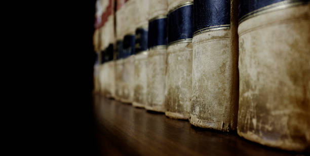 istock Row of Law Books on Shelf for Learning and Study 1366997639