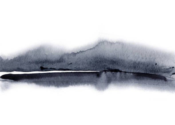 istock Silhouette of the mountains of lake. 1366998029