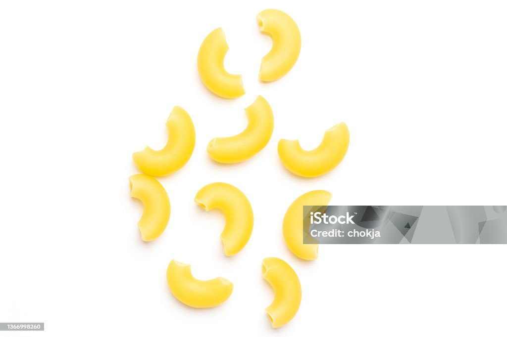 Macaroni isolated on white background Macaroni Stock Photo