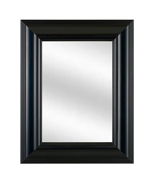 istock Mirror in Black Picture Frame, Modern Style Decor, White Isolated 136700035