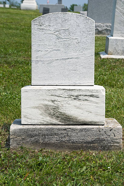 istock Blank Cemetery Headstone in Old Marble, Close Up 136700129