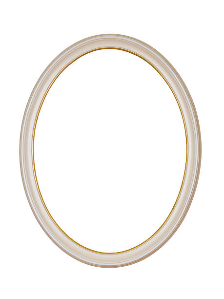 Picture Frame White Oval Circle, Isolated Design Element stock photo