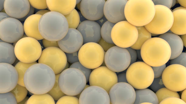 istock Abstract digital background with gray and yellow balls 1367008691