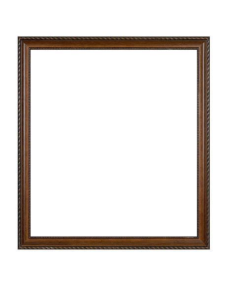 istock Picture Frame in Brown Wood, White Isolated 136700892