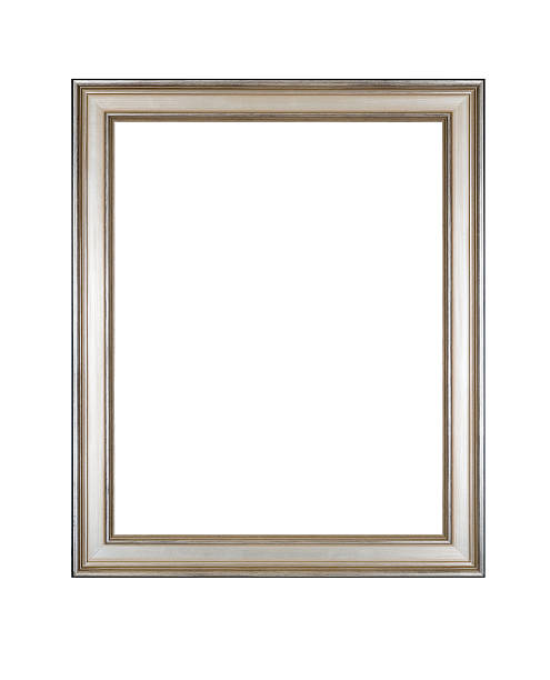 Picture Frame in Silver, Antique Style, White Isolated Studio Shot stock photo