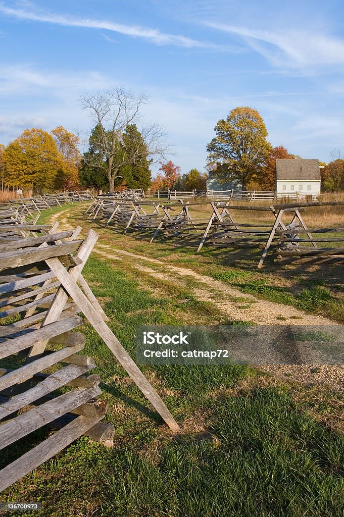 В Осенний пейзаж, фермы, сельские пейзажи 1860's стиль - Стоковые фото Гражданская война в США роялти-фри