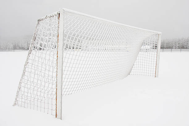 istock Soccer pitch under snow 136701055