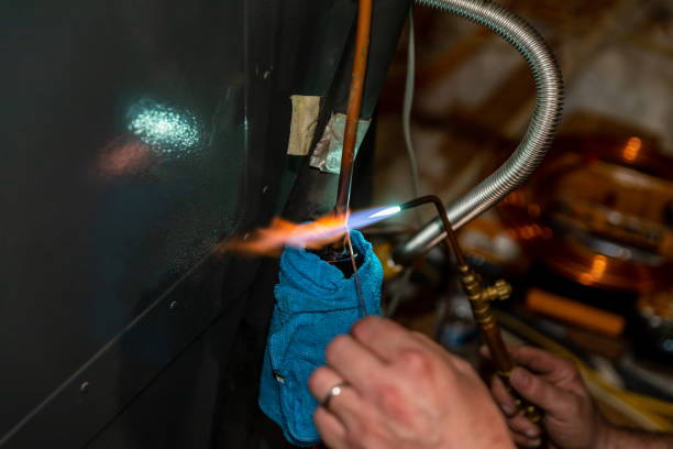 istock Air Conditioner Technician brazing equipment 1367012727