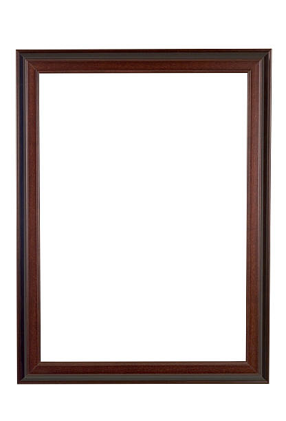 istock Picture Frame Brown and Red Wood, Narrow, White Isolated 136701435