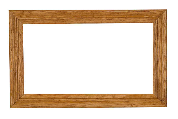 istock Oak Picture Frame, Natural Finish with Wood Grain, White Isolated 136701508