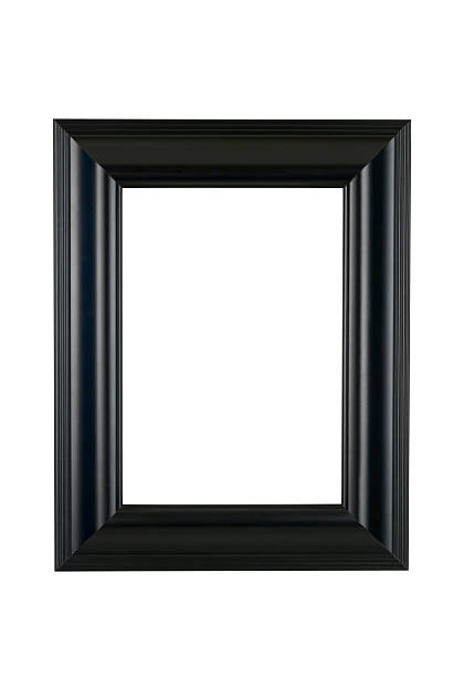 Black Picture Frame in Satin Finish, White Isolated