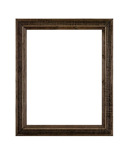 istock Picture Frame Rustic Brown in Rough Wood, White Isolated 136701655