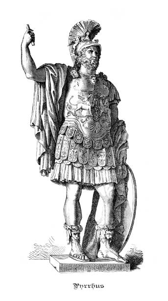 ilustrações de stock, clip art, desenhos animados e ícones de pyrrhus greek king and statesman drawing - ancient rome illustration and painting engraving engraved image