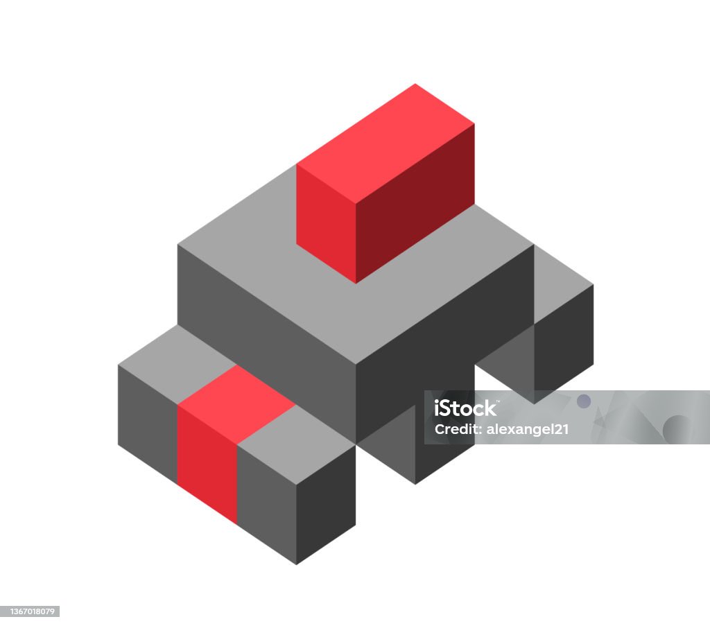 Abstract Cubic Isometric Logo Object Can Be Used As A Template Stock ...