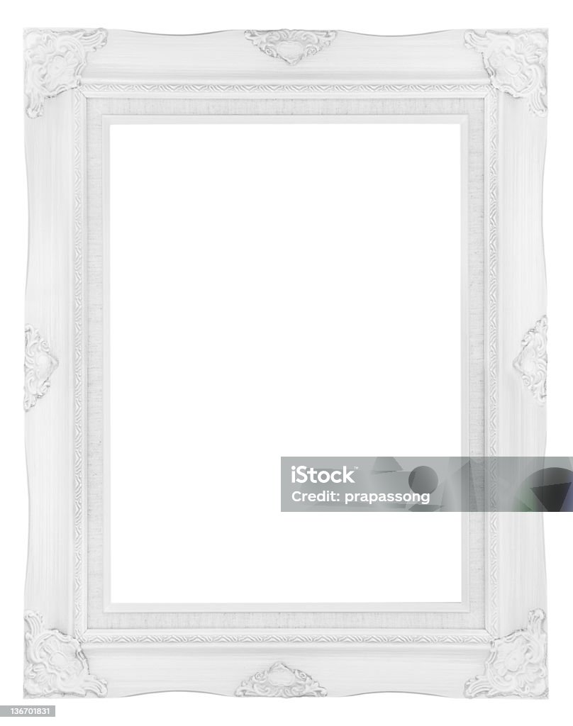 Marco de madera blanca - Foto de stock de Blanco - Color libre de derechos