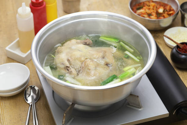 istock whole chicken soup hotpot, korean cuisine 1367018565