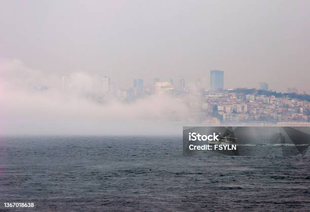 A Foggy Day From Salacak Istanbul Turkey Stock Photo - Download Image Now - Beauty, Blue, Bosphorus