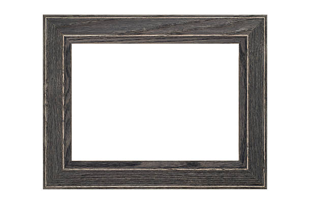 Picture Frame in Gray Rustic Wood, White Isolated Studio Shot