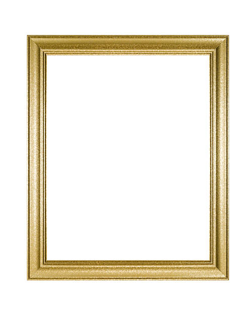 picture frame in fleckig gold, weiß isoliert - golden rim stock-fotos und bilder