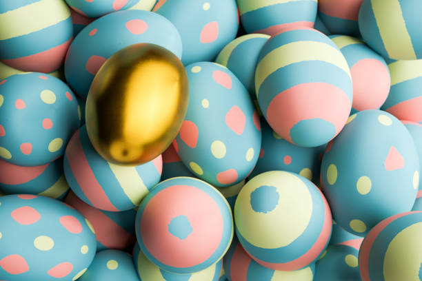 istock easter eggs with a golden one in the foreground 1367020414