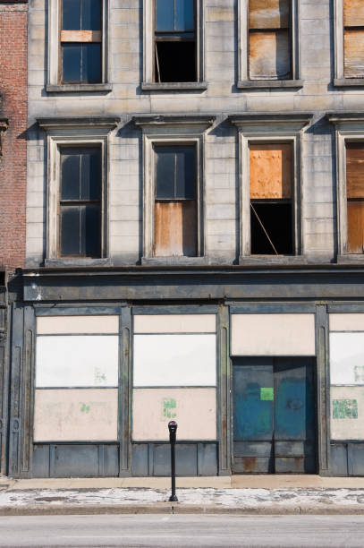 istock Boarded Up Store Front, Business Abandoned and Closed 136702071