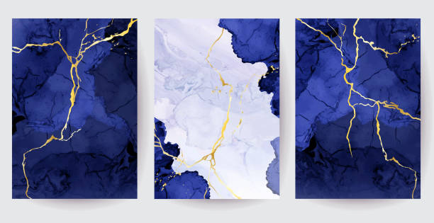 klasyczne fioletowe akwarelowe karty wektorowe do malowania płynnego - frozen cold spray illustration and painting stock illustrations