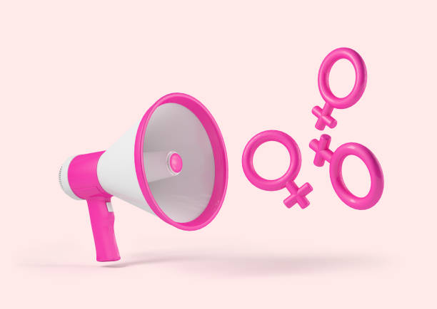 istock Megaphone with woman sign, feminism concept 1367022981
