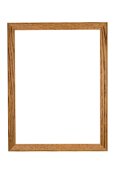 Picture Frame in Rustic Oak, Hand Made, White Isolated
