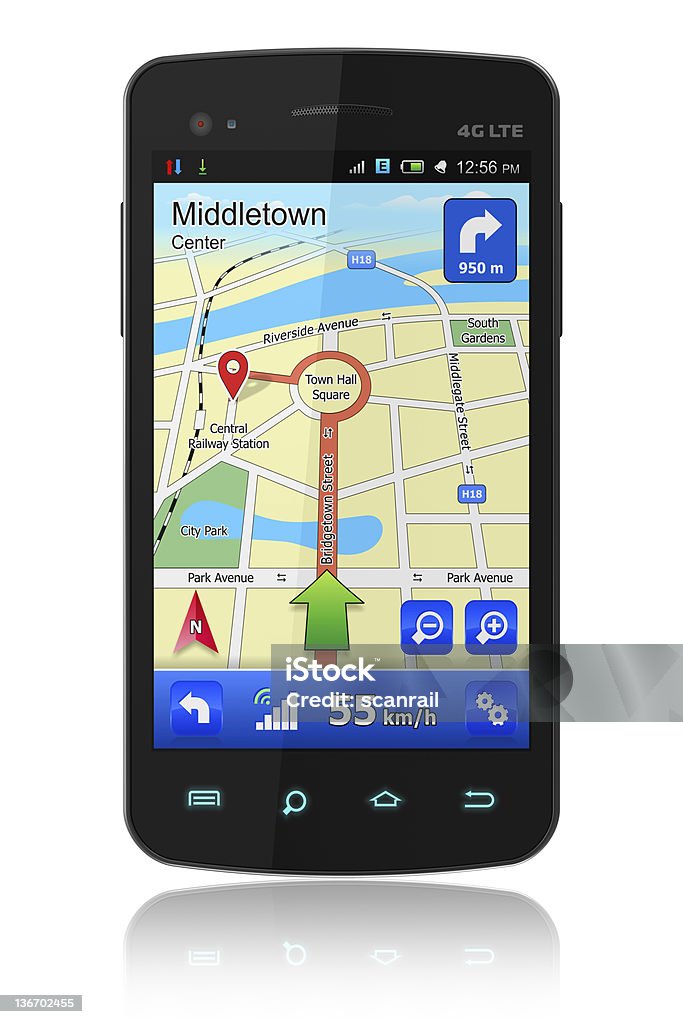 Smartphone z nawigacji GPS - Zbiór zdjęć royalty-free (GPS)