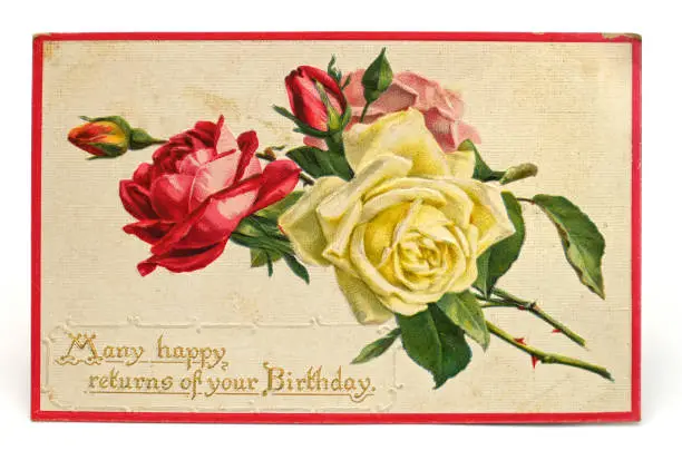 Photo of Vintage Birthday Postcard