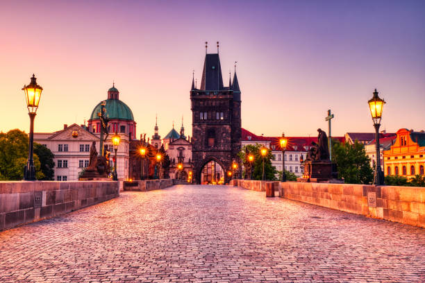 istock Illuminated Charles Bridge at Dusk, Prague 1367026009