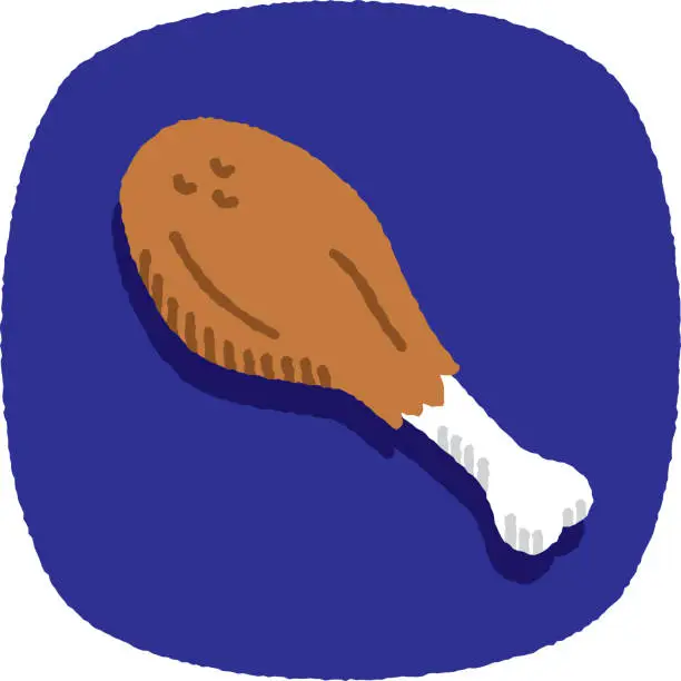 Vector illustration of Chicken Leg Doodle 4