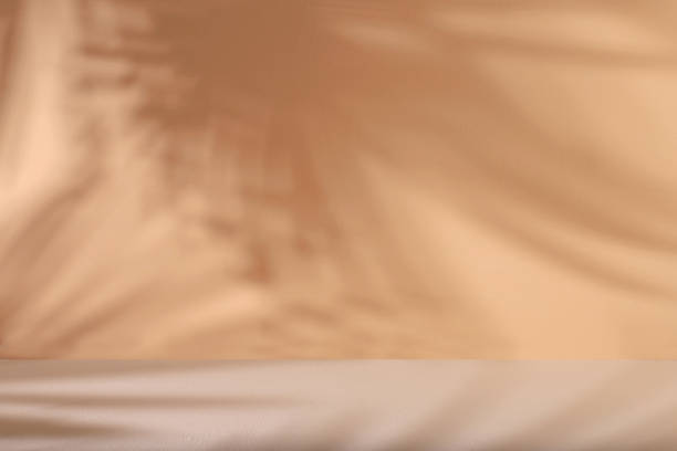 istock Minimal abstract background for cosmetic products presentation.Empty premium podium with shadows of tropical palm leaves on beige wall,template for design 1367030762