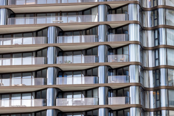 istock Closeup modern apartment building, abstract background with copy space 1367031806